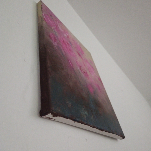 "Beauty from Ashes" original hand painted abstract roses flowers canvas painting - Picture 6 of 8